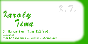 karoly tima business card